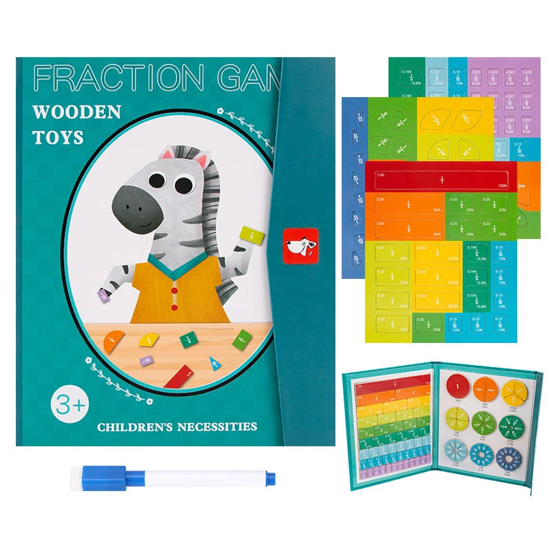 Magnetic Fraction Learning Wooden Toy .