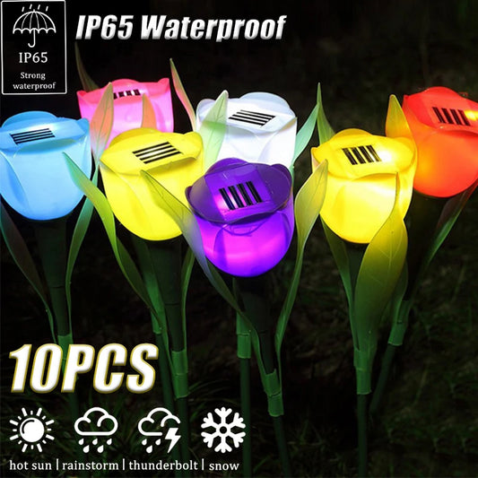 Solar LED Light Tulip Lamp .