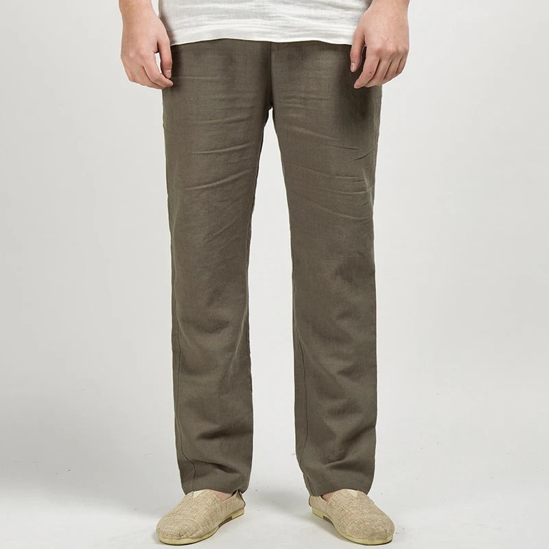 Men Cotton Linen Pants .