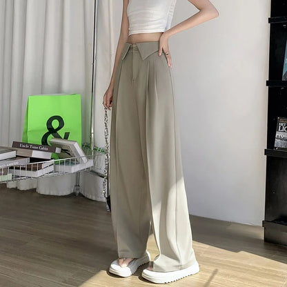 High Waist Wide Leg Full Pants .