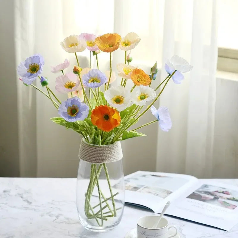 Artificial Poppy Silk Flowers .