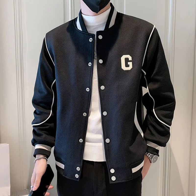 O-Neck Men Baseball Jacket .