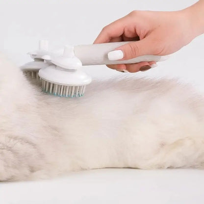 Pet Double Self-Cleaning Brush .