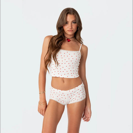 Women Heart Print Loungewear .