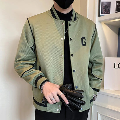 O-Neck Men Baseball Jacket .