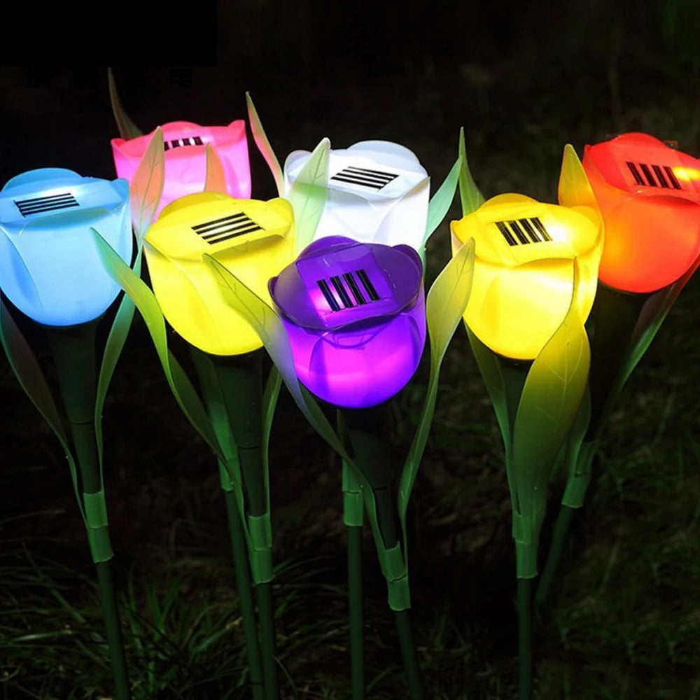 Solar LED Light Tulip Lamp .