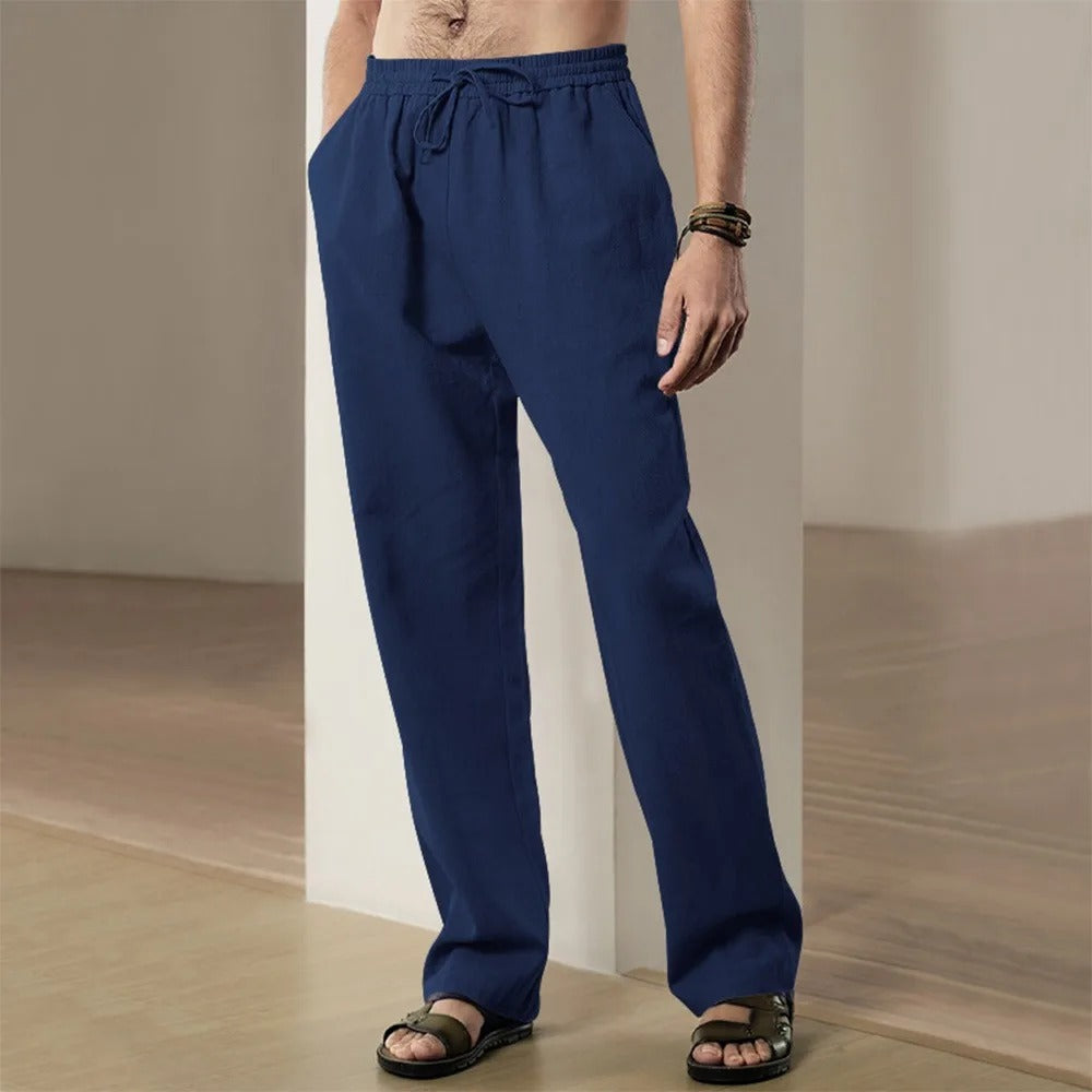 Calça Masculina de Algodão e Linho