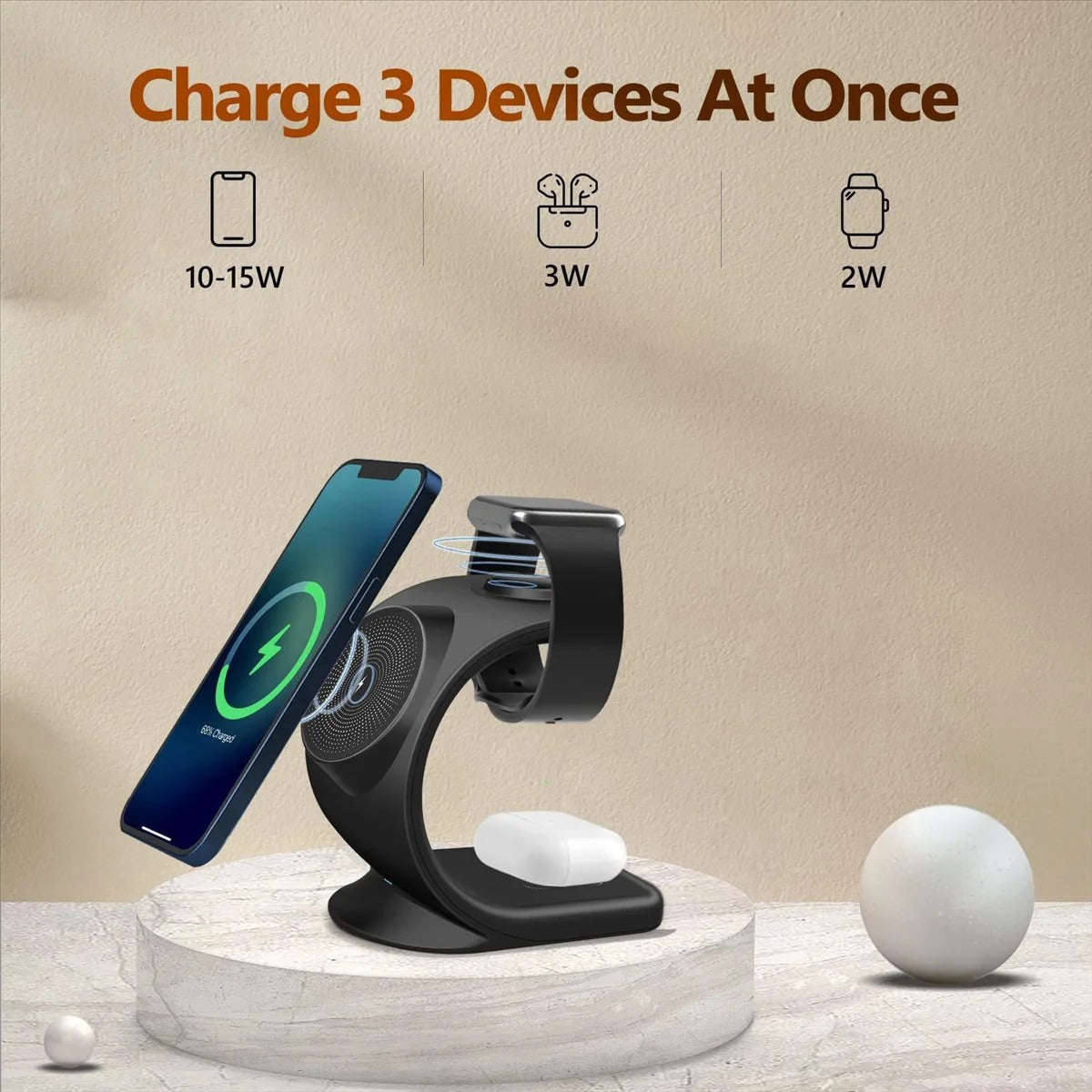 3 in 1 Magnetic Wireless Charger .