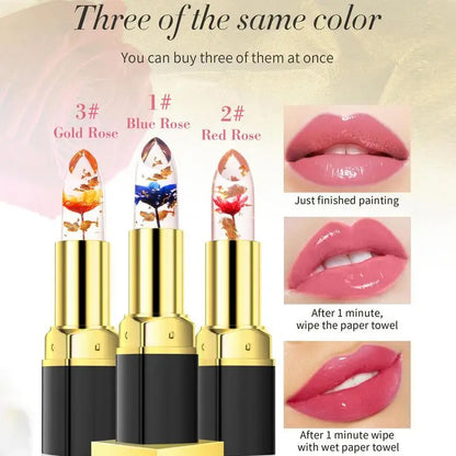 Transparent Flower Jelly Lipstick .