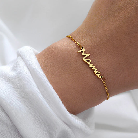 Stainless Steel Bracelets Letter Mama .