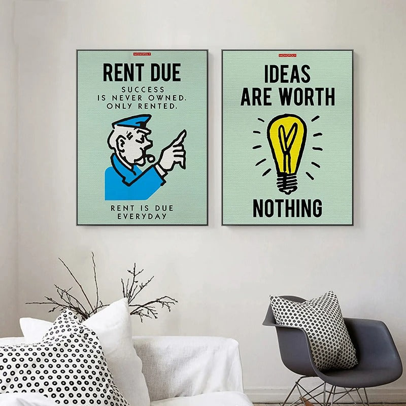 Monopoly Canvas Art Poster .