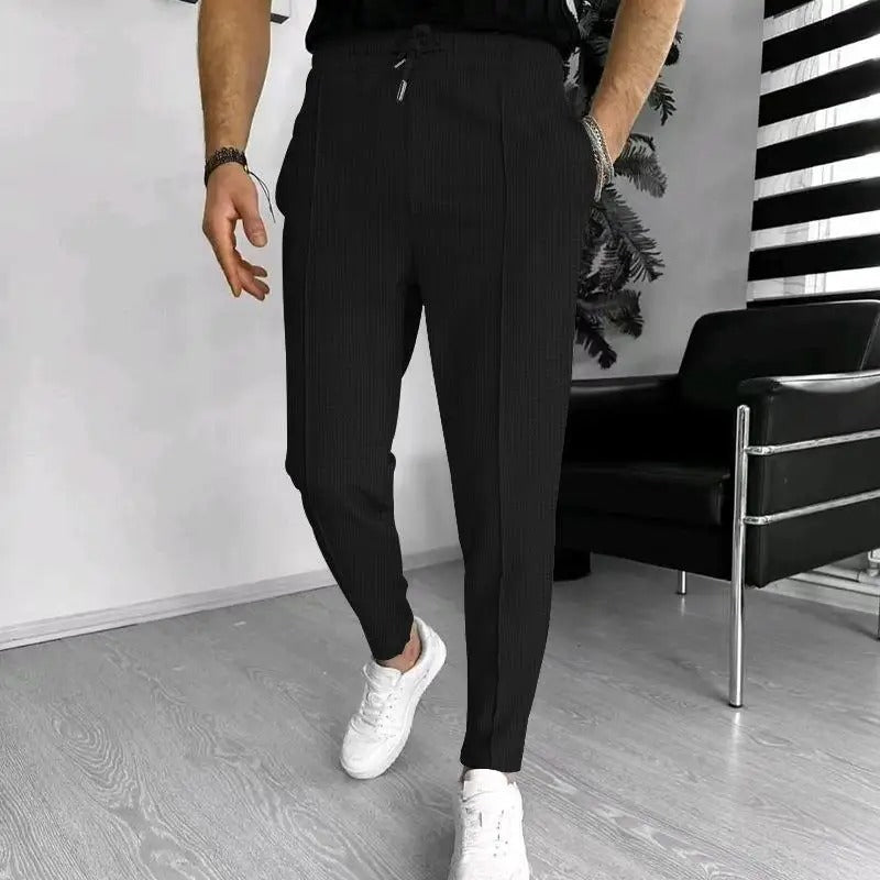 Calça esportiva com cordão xadrez waffle