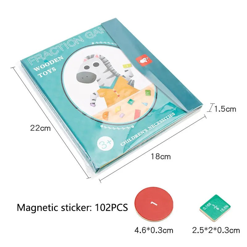 Magnetic Fraction Learning Wooden Toy .