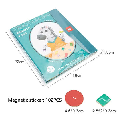 Magnetic Fraction Learning Wooden Toy .