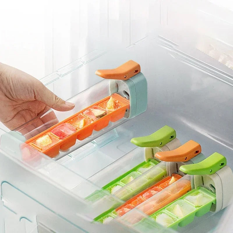 One-Hand Press Ice Cube Tray .